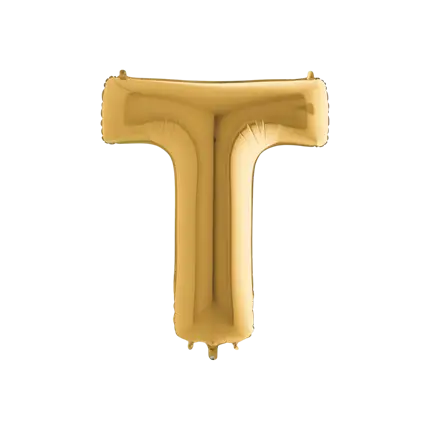 Ballon aluminium lettre T Or 102cm