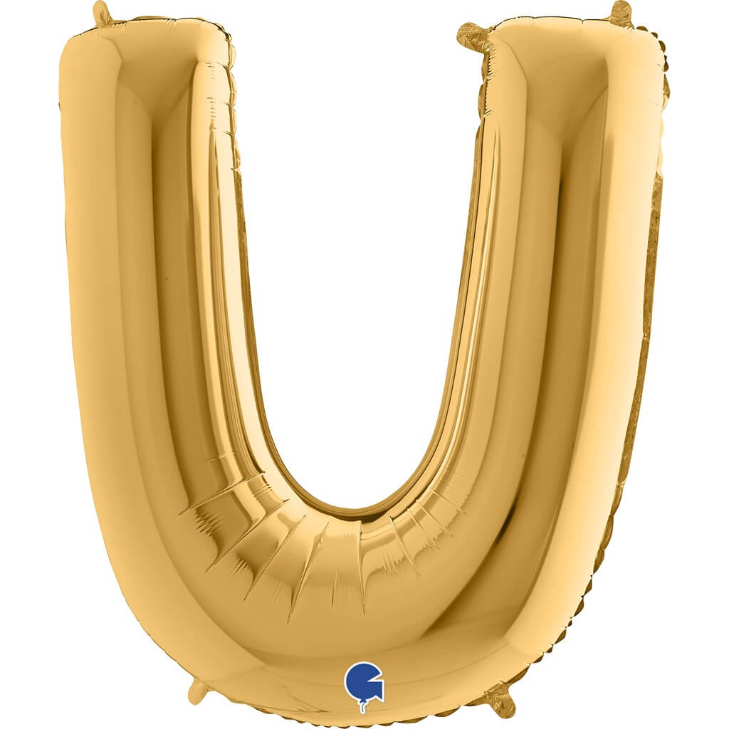 Ballon aluminium lettre U Or 102cm