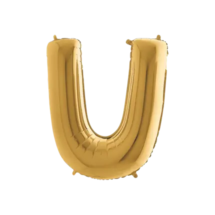 Ballon aluminium lettre U Or 102cm