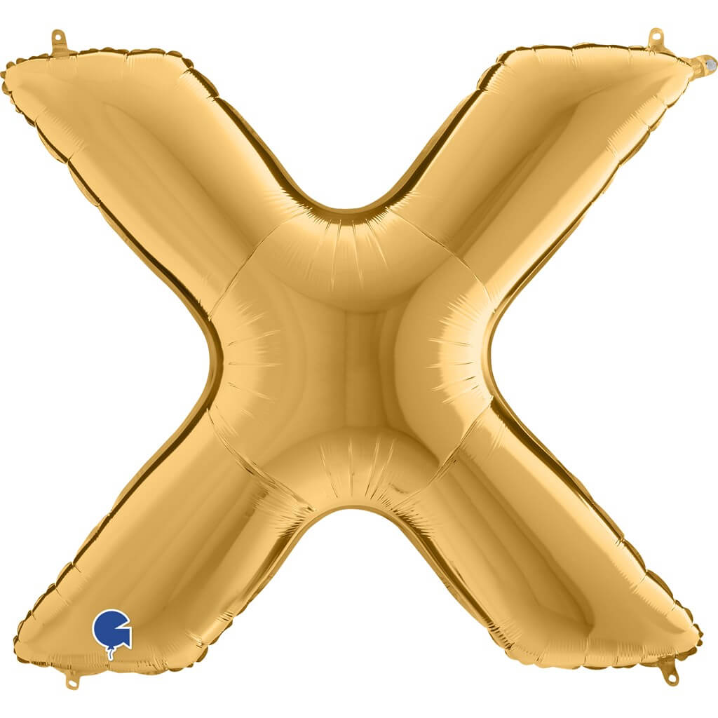 Ballon aluminium lettre X Or 102cm