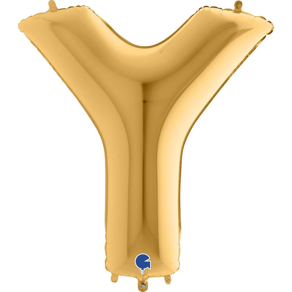 Ballon aluminium lettre Y Or 102cm