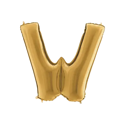 Ballon aluminium lettre W Or 102cm