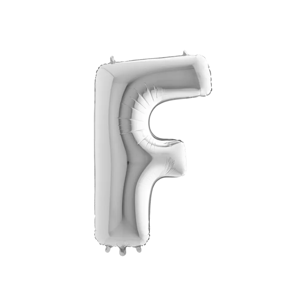 Ballon Aluminium lettre F Argent 102cm