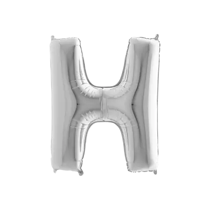 Ballon Aluminium lettre H Argent 102cm