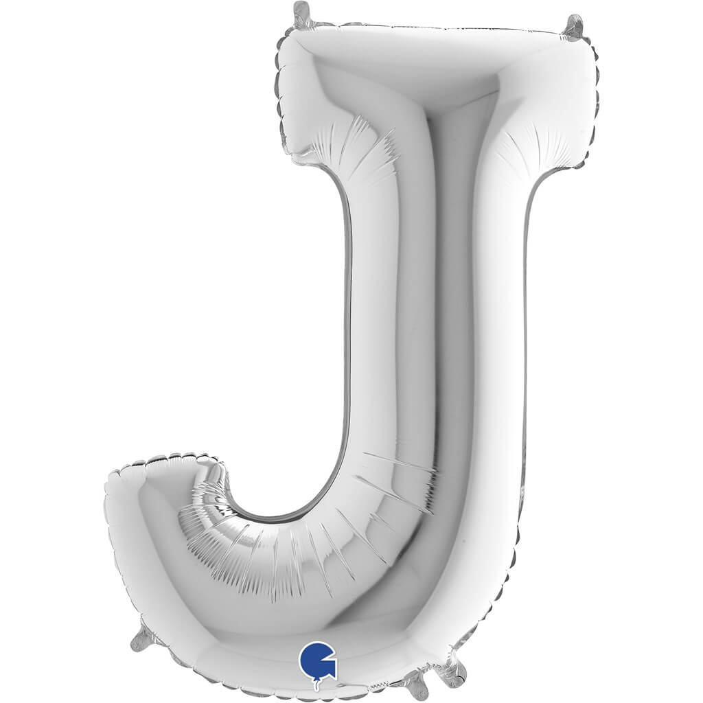 Ballon Aluminium lettre J Argent 102cm