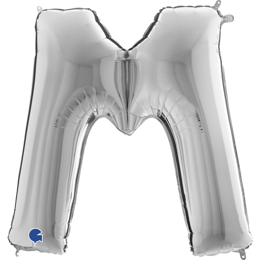 Ballon Aluminium lettre M Argent 102cm