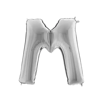 Ballon Aluminium lettre M Argent 102cm