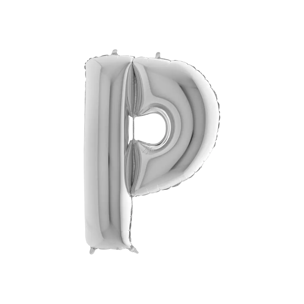 Ballon Aluminium lettre P Argent 102cm