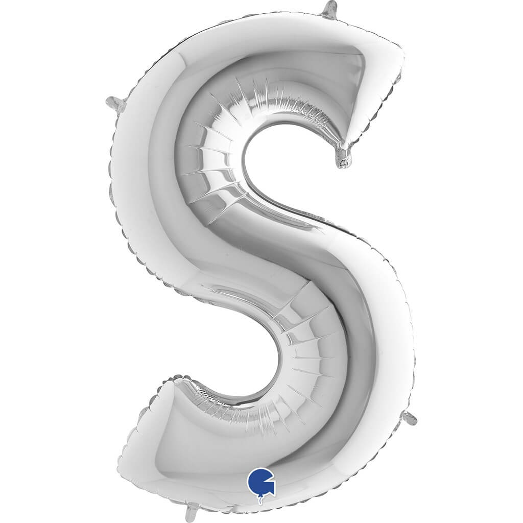 Ballon Aluminium lettre S Argent 102cm