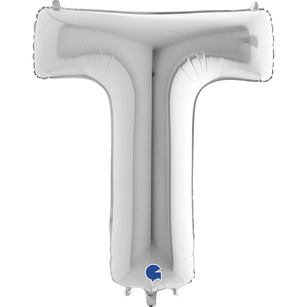 Ballon Aluminium lettre T Argent 102cm