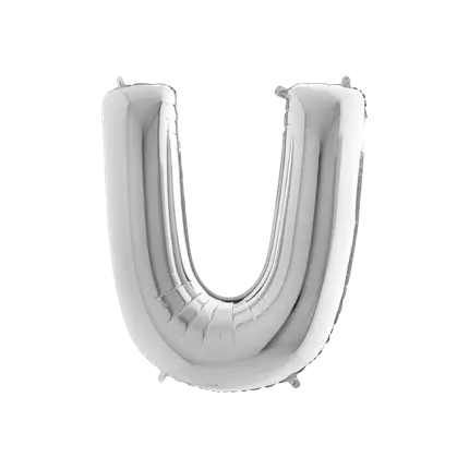Ballon Aluminium lettre U Argent 102cm