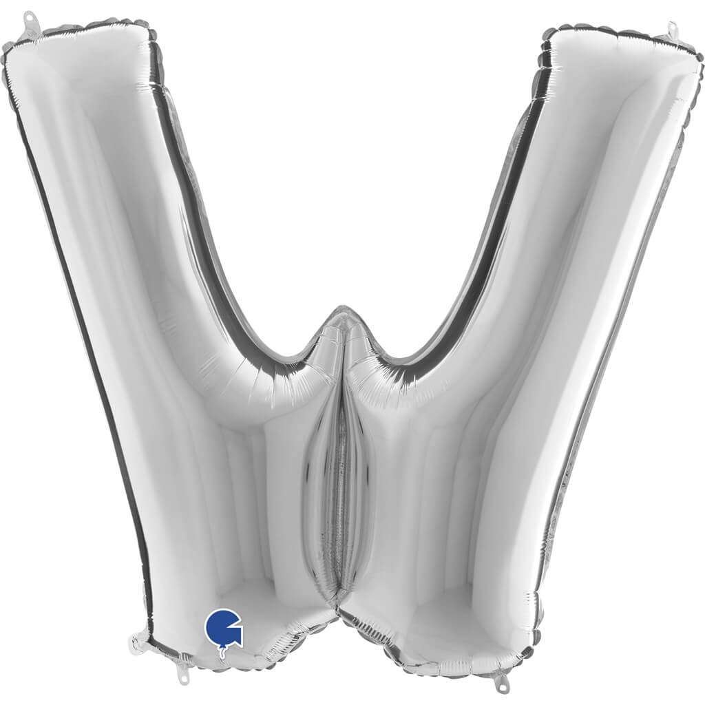 Ballon Aluminium lettre W Argent 102cm