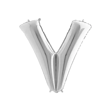 Ballon Aluminium lettre V Argent 102cm