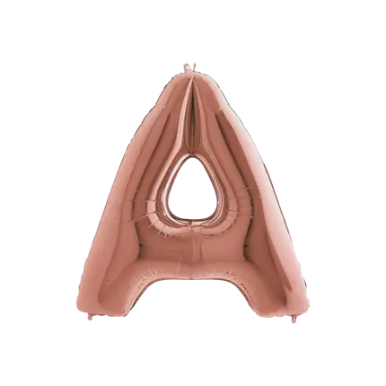 Ballon aluminium lettre A Or Rose 102cm