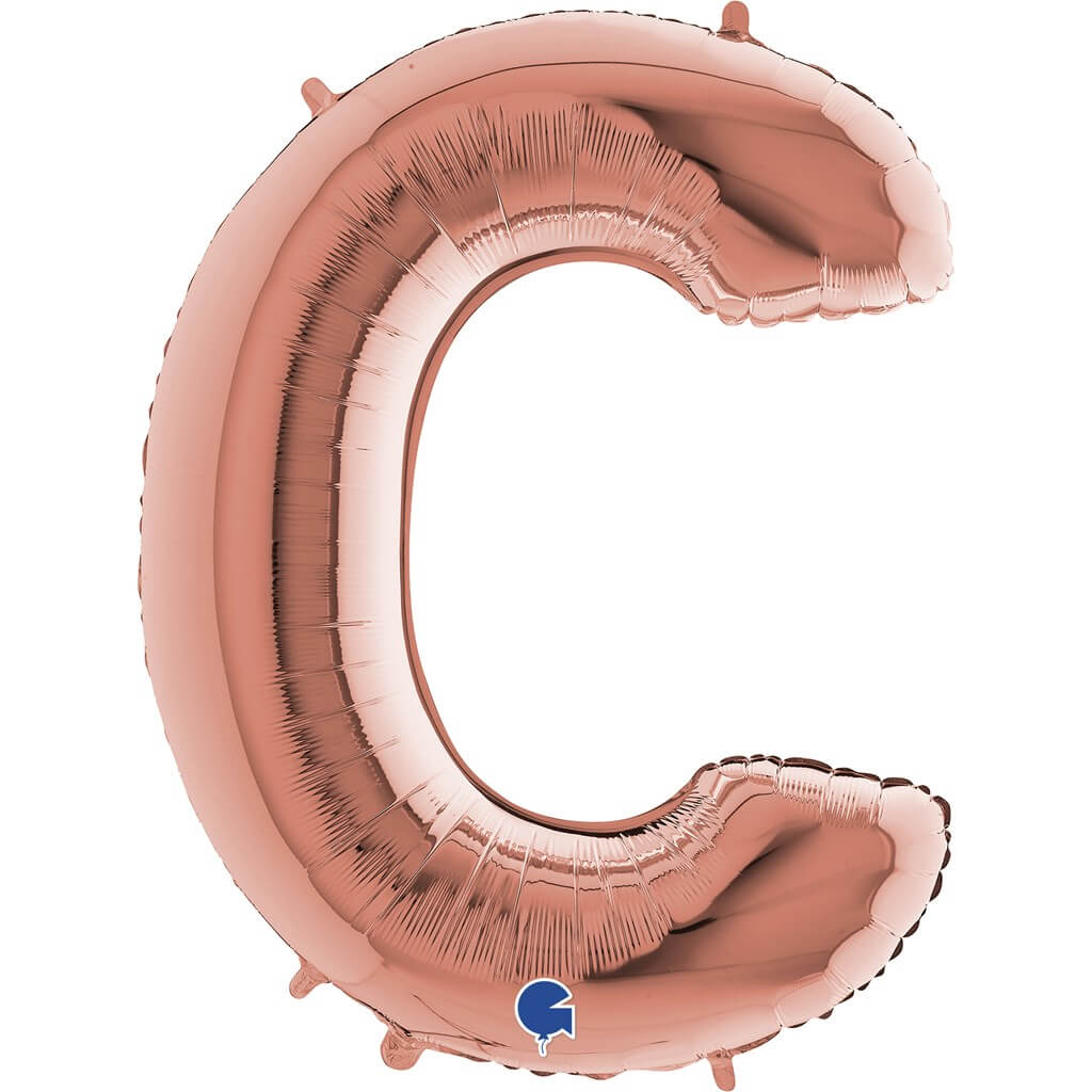 Ballon aluminium lettre C Or Rose 102cm
