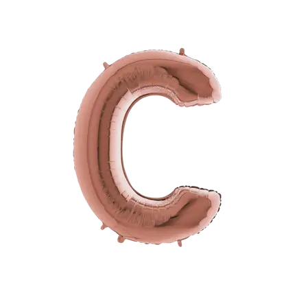 Ballon aluminium lettre C Or Rose 102cm
