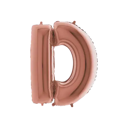 Ballon aluminium lettre D Or Rose 102cm
