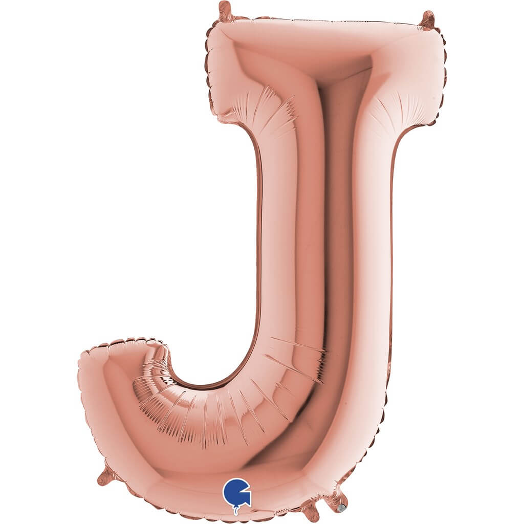 Ballon aluminium lettre J Or Rose 102cm