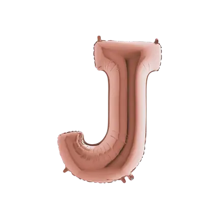 Ballon aluminium lettre J Or Rose 102cm