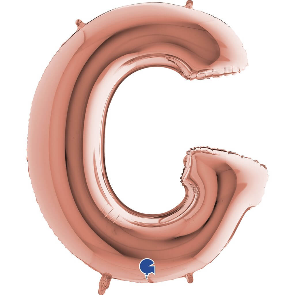 Ballon aluminium lettre G Or Rose 102cm