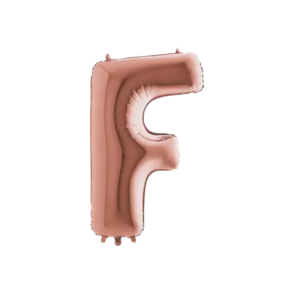 Ballon aluminium lettre F Or Rose 102cm