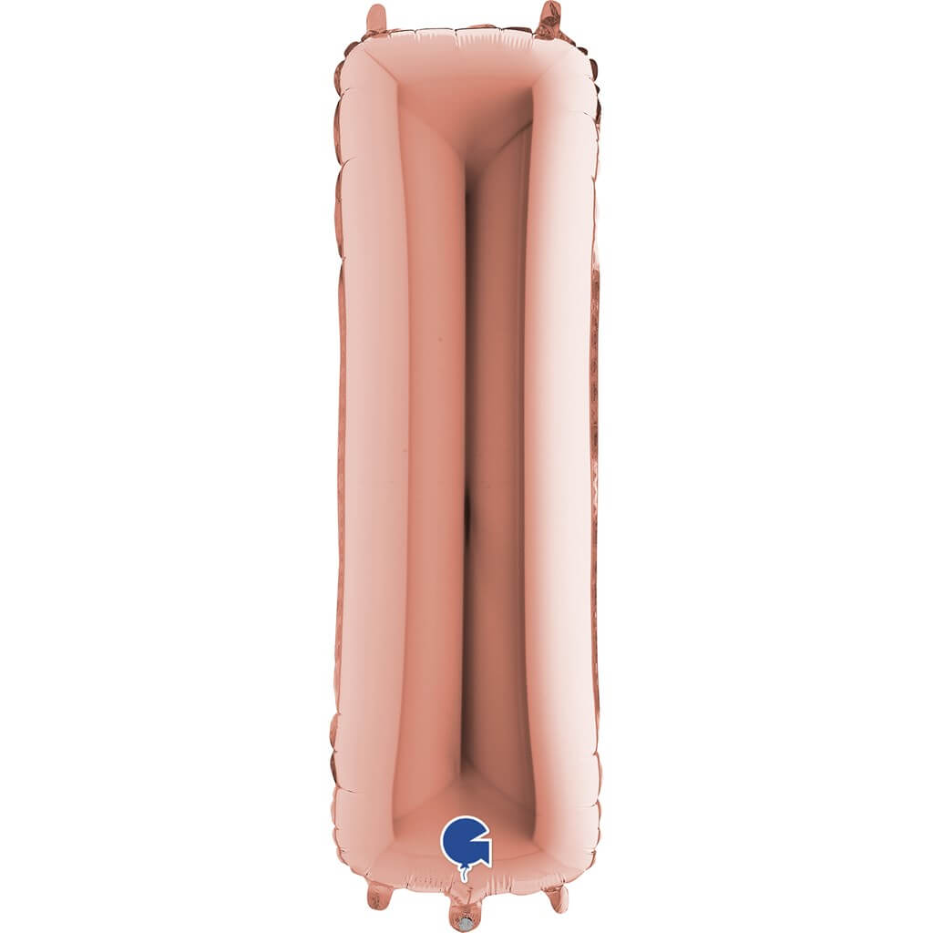 Ballon aluminium lettre I Or Rose 102cm