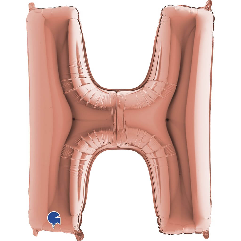 Ballon aluminium lettre H Or Rose 102cm