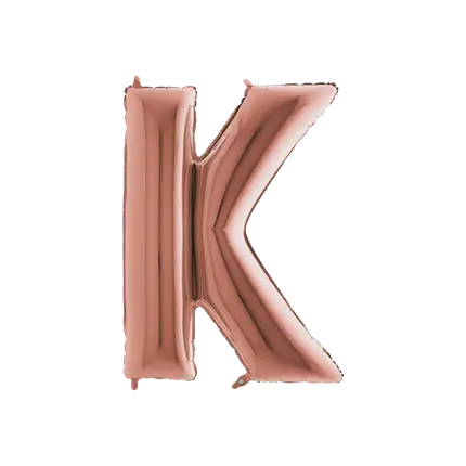 Ballon aluminium lettre K Or Rose 102cm