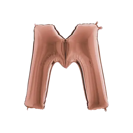 Ballon aluminium lettre M Or Rose 102cm