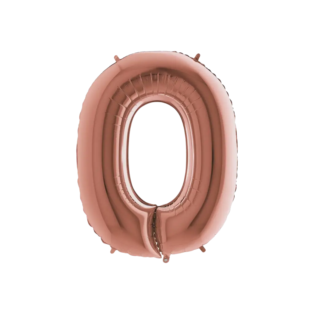 Ballon aluminium lettre O Or Rose 102cm