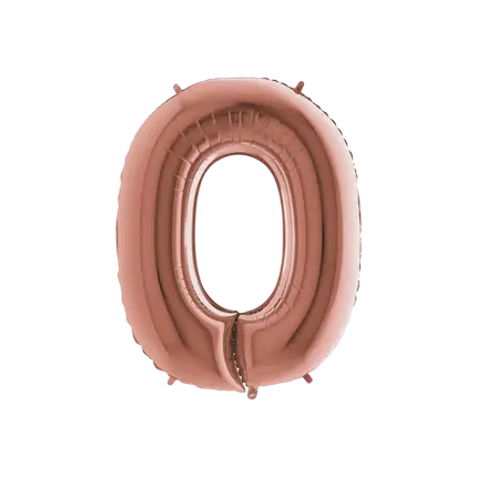 Ballon aluminium lettre O Or Rose 102cm