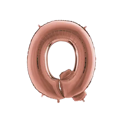 Ballon aluminium lettre Q Or Rose 102cm