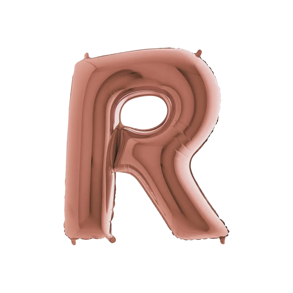Ballon aluminium lettre R Or Rose 102cm