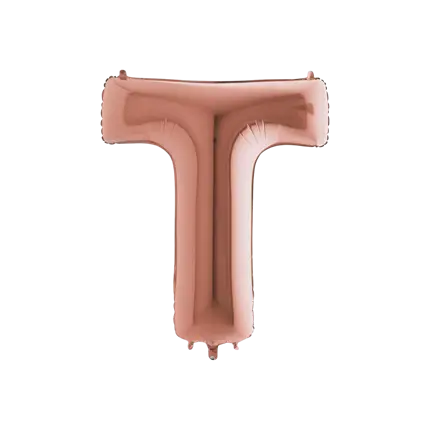Ballon aluminium lettre T Or Rose 102cm