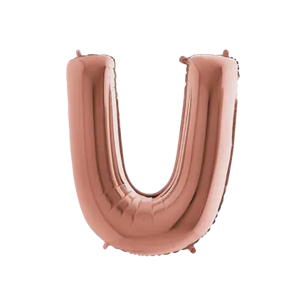 Ballon aluminium lettre U Or Rose 102cm
