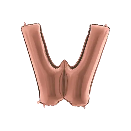 Ballon aluminium lettre W Or Rose 102cm