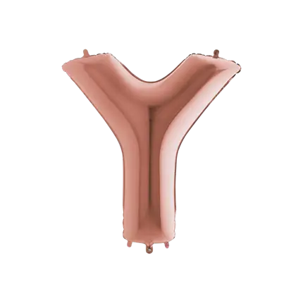 Ballon aluminium lettre Y Or Rose 102cm