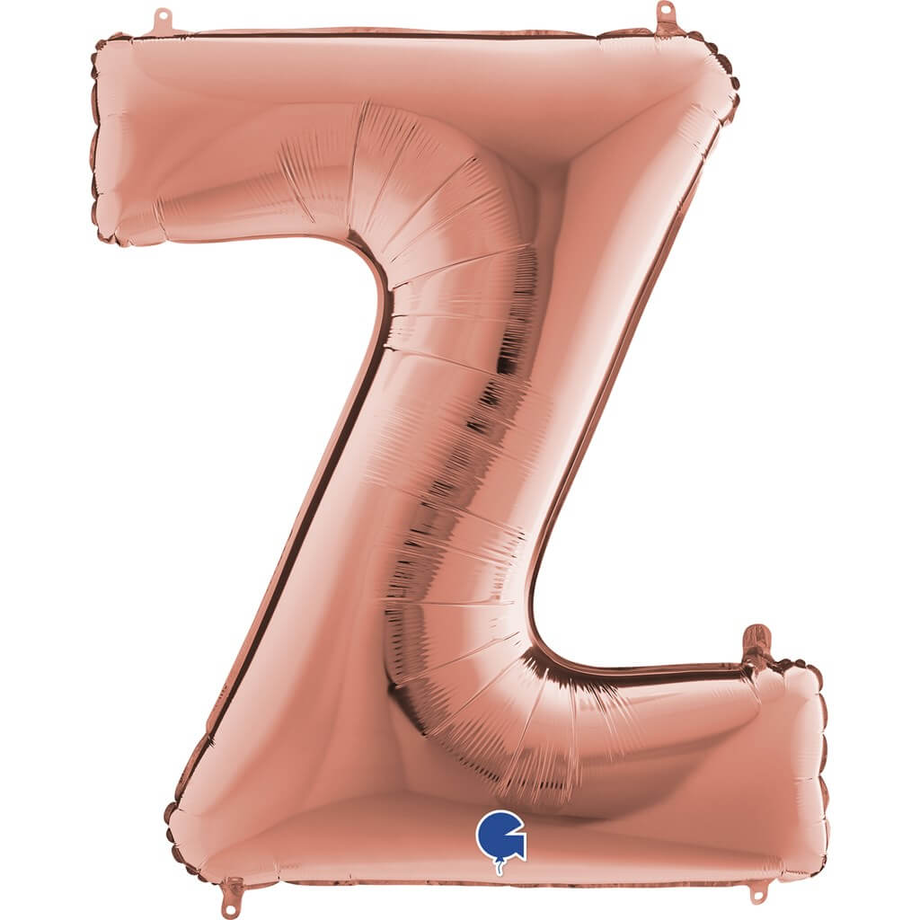 Ballon aluminium lettre Z Or Rose 102cm