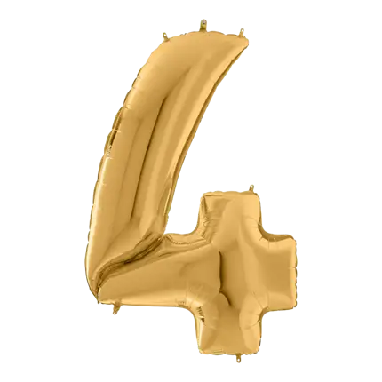 Ballon anniversaire Géant chiffre 4 Or 163cm