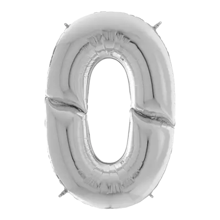 Ballon anniversaire Géant chiffre 0 Argent 163cm