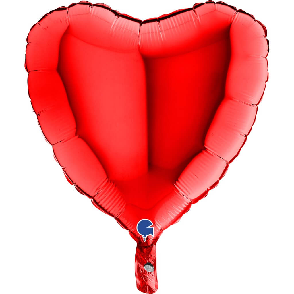 Ballon Coeur Métallique Rouge 46cm