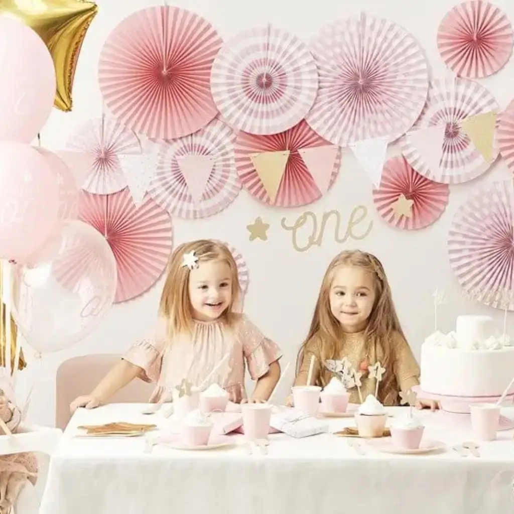 Décoration pour Cupcake 1st Birthday or pailleté (Lot de 6)