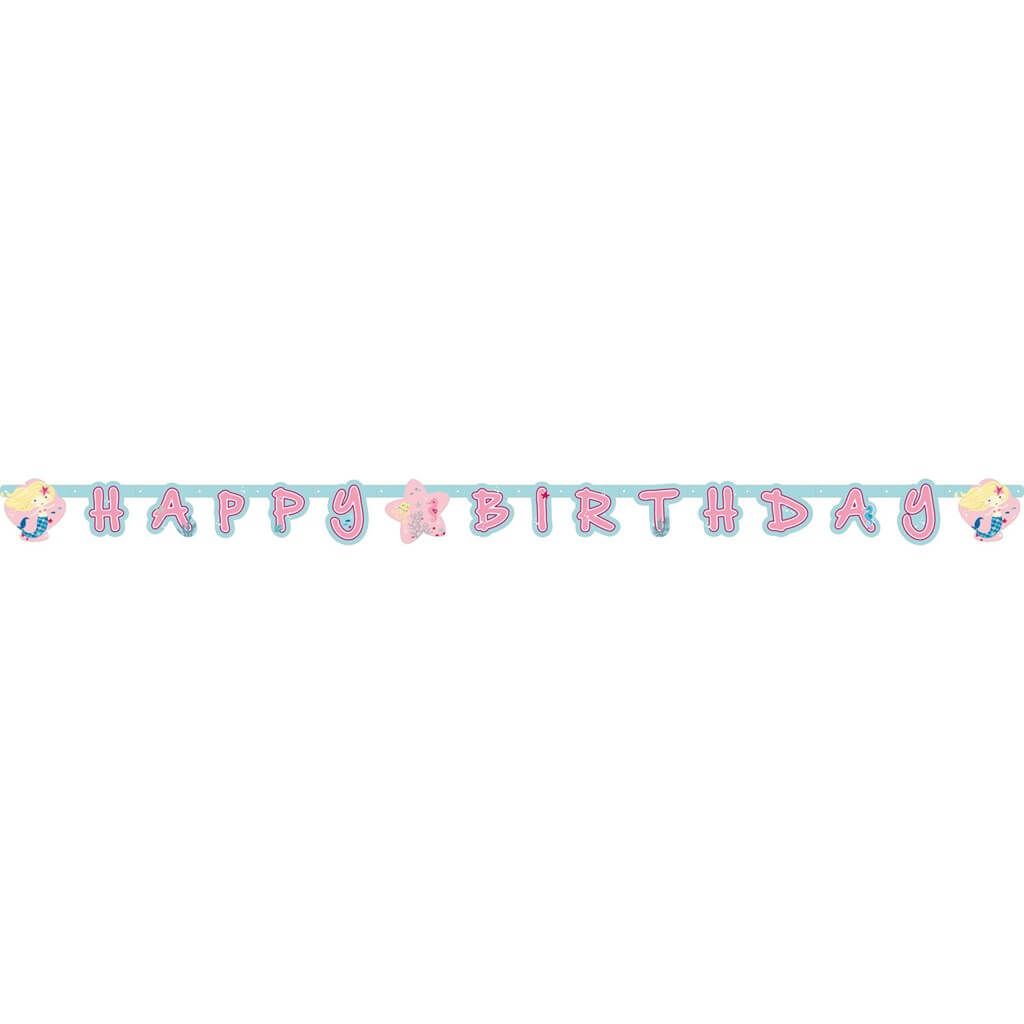 Guirlande en papier Sirène Happy Birthday