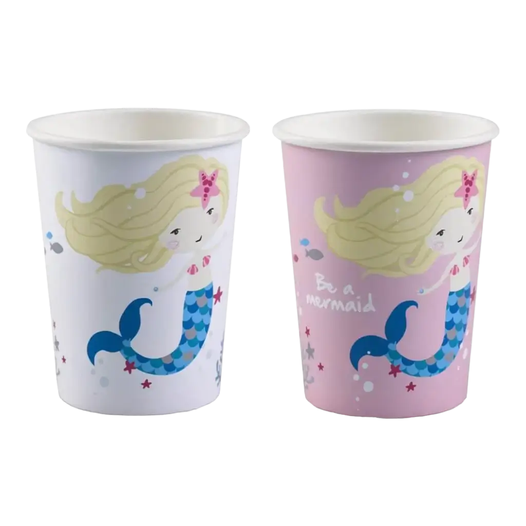 Gobelet en papier Sirène Be a Mermaid (Lot de 8)