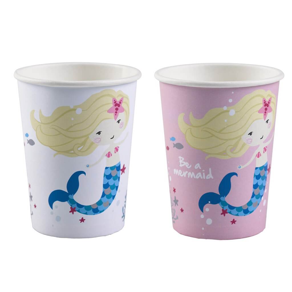 Gobelet en papier Sirène Be a Mermaid (Lot de 8)