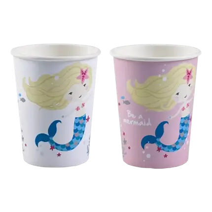 Gobelet en papier Sirène Be a Mermaid (Lot de 8)