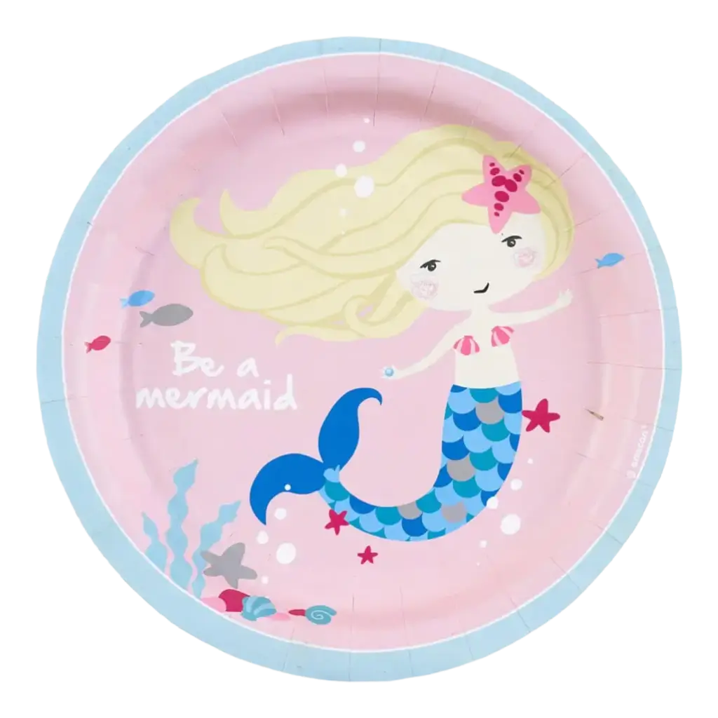 Assiette en papier Sirène Be a Mermaid (Lot de 8) 