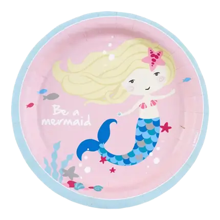 Assiette en papier Sirène Be a Mermaid (Lot de 8) 