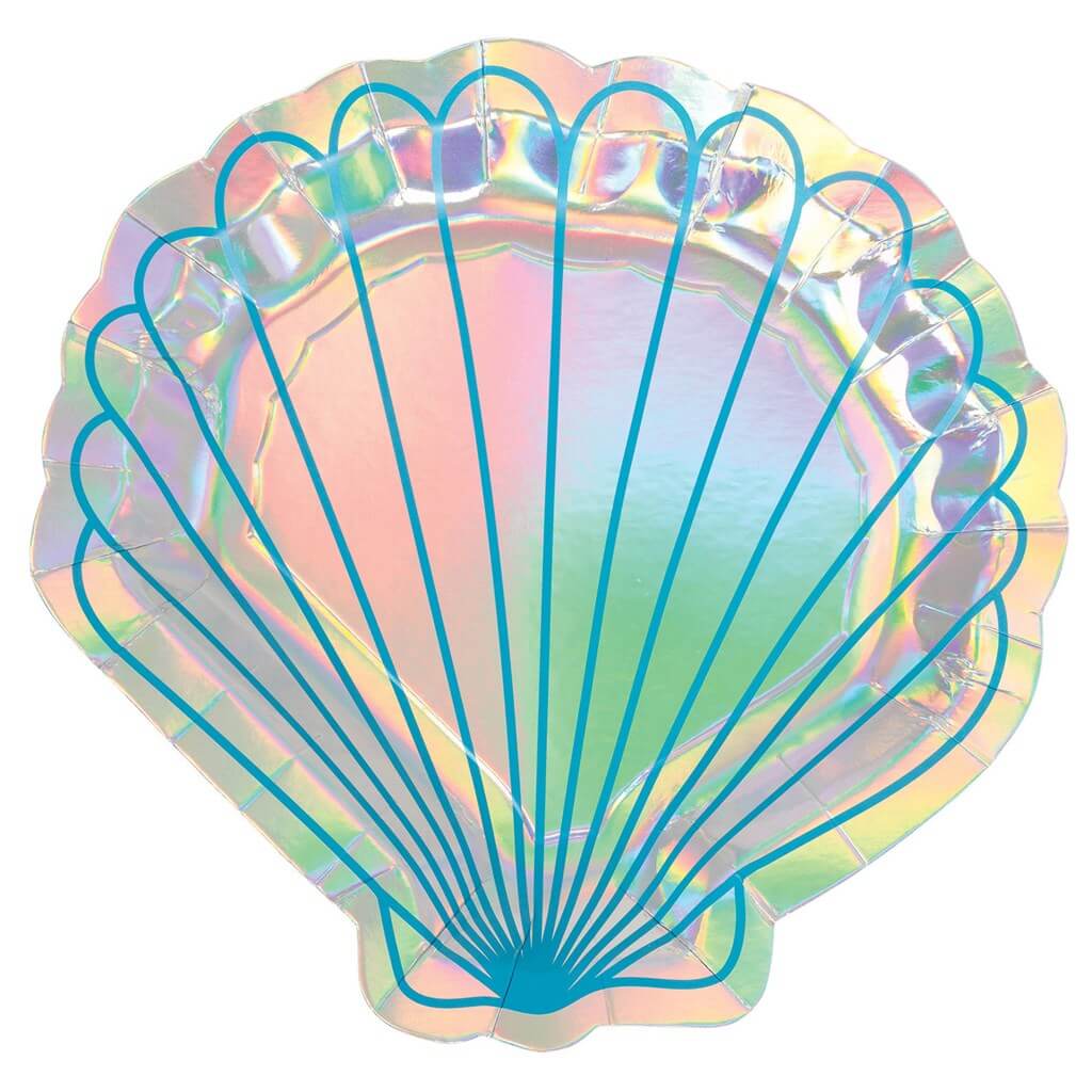 Assiette forme coquille Sirène Let's Shellebrate (Lot de 8) 