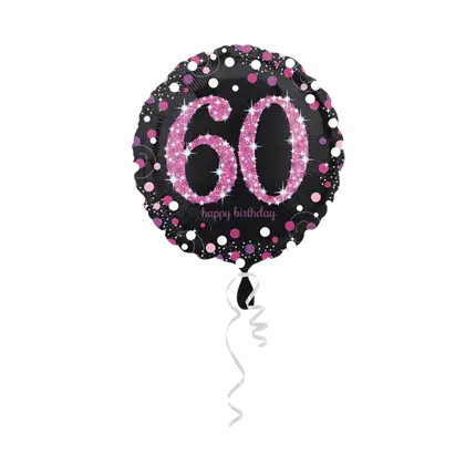 Ballon Anniversaire rond 60 ans rose